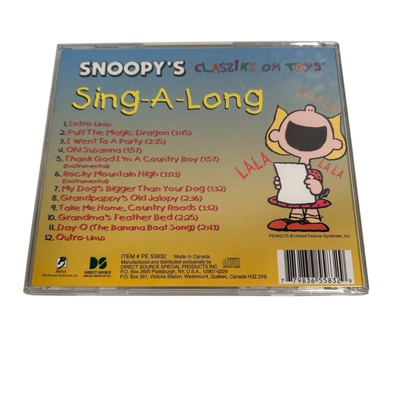 Peanuts Snoopy's 3 Compact Disc Set Classiks on Toys Sing-A-Long Beatles Novelty - Picture 10 of 15